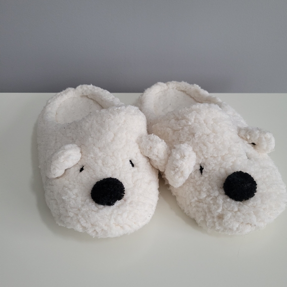 Bath & Body Works "bear hugs" polar bear slippers size S/M - Picture 1 of 4